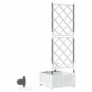 Γλάστρα Κήπου Λευκό 40 x 40 x 126 cm Ατσάλι - Pakobazaar