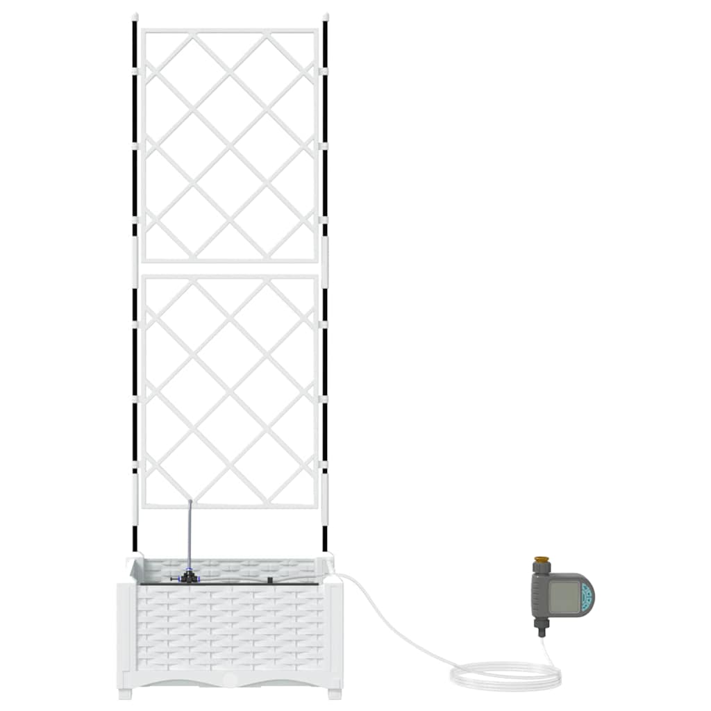 Γλάστρα Κήπου Λευκό 40 x 40 x 126 cm Ατσάλι - Pakobazaar