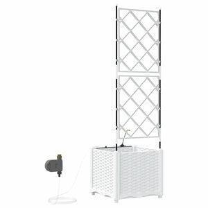 Γλάστρα Κήπου Λευκό 40 x 40 x 142 cm Ατσάλι - Pakobazaar
