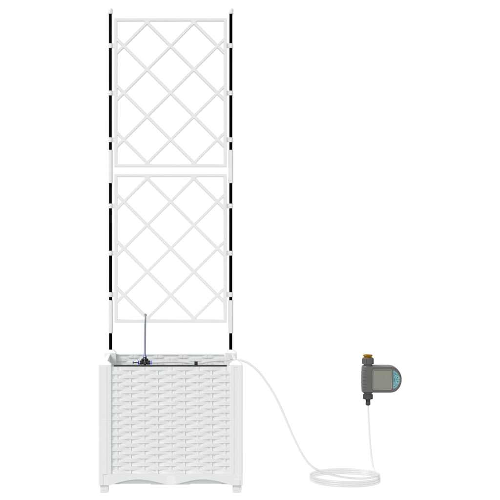 Γλάστρα Κήπου Λευκό 40 x 40 x 142 cm Ατσάλι - Pakobazaar