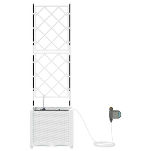Γλάστρα Κήπου Λευκό 40 x 40 x 142 cm Ατσάλι - Pakobazaar