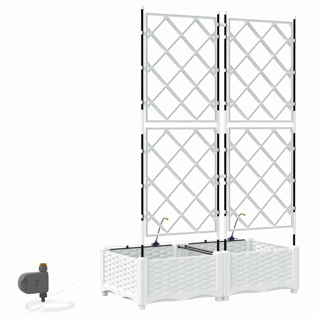 Γλάστρα Κήπου 2 pcs Λευκό Ατσάλι - Pakobazaar