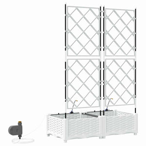 Γλάστρα Κήπου 2 pcs Λευκό Ατσάλι - Pakobazaar