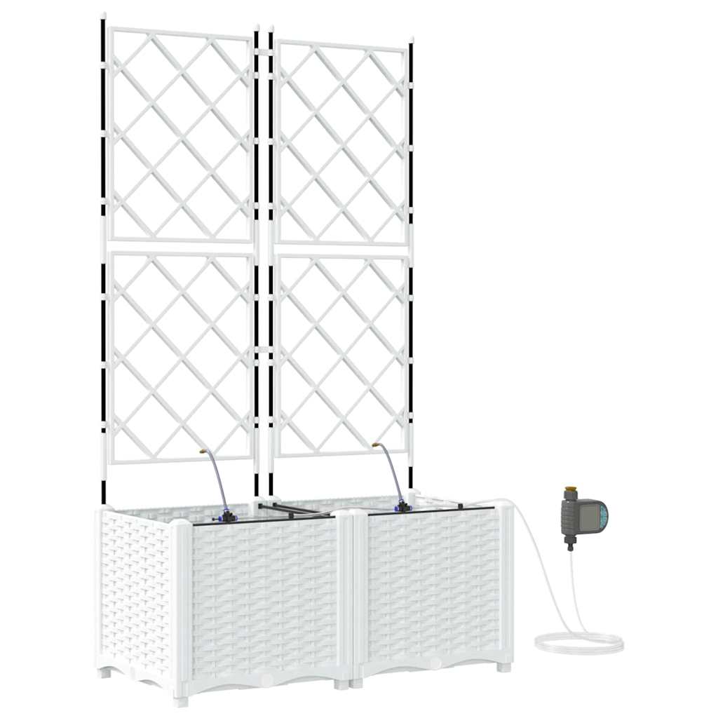 Γλάστρα Κήπου 2 pcs Λευκό Ατσάλι - Pakobazaar