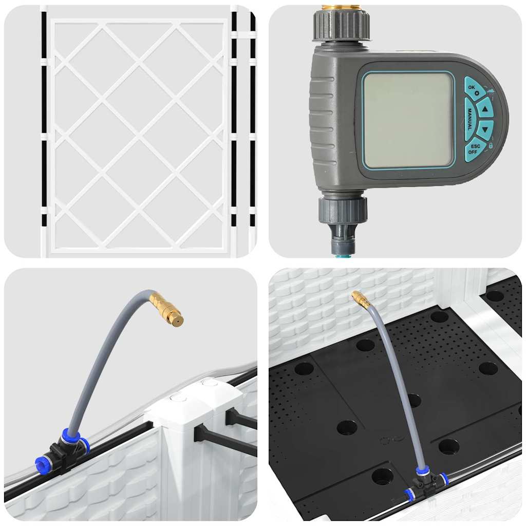 Γλάστρα Κήπου 3 pcs Λευκό Ατσάλι - Pakobazaar