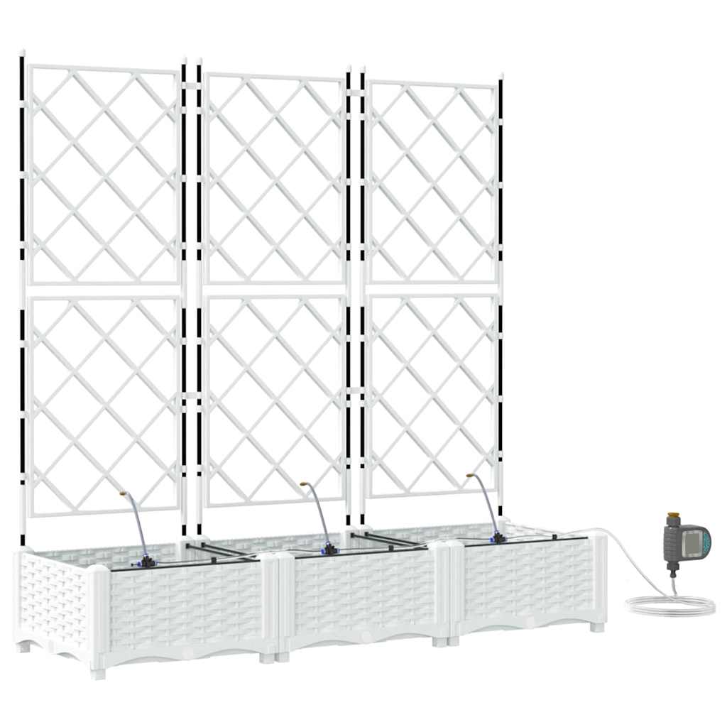 Γλάστρα Κήπου 3 pcs Λευκό Ατσάλι - Pakobazaar