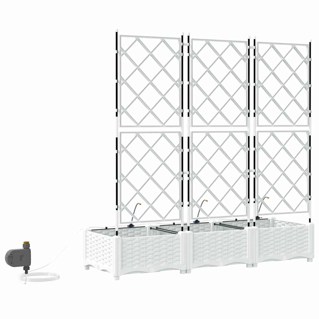 Γλάστρα Κήπου 3 pcs Λευκό Ατσάλι - Pakobazaar