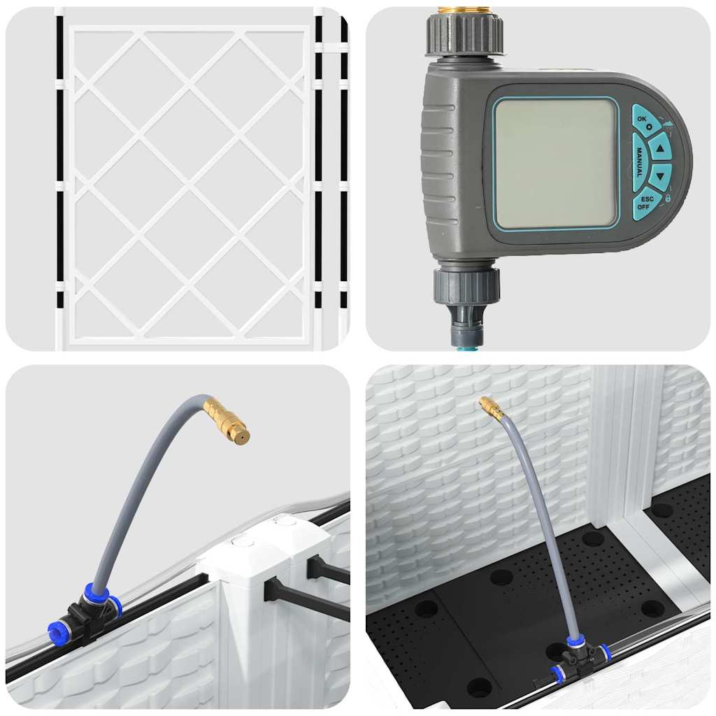 Γλάστρα Κήπου 3 pcs Λευκό Ατσάλι - Pakobazaar