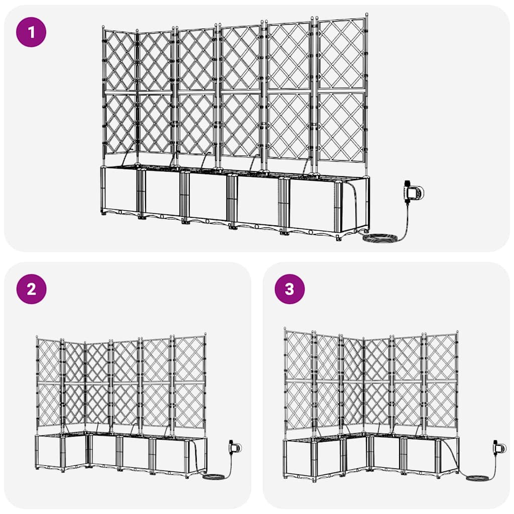 Γλάστρα Κήπου 5 pcs Λευκό Ατσάλι - Pakobazaar