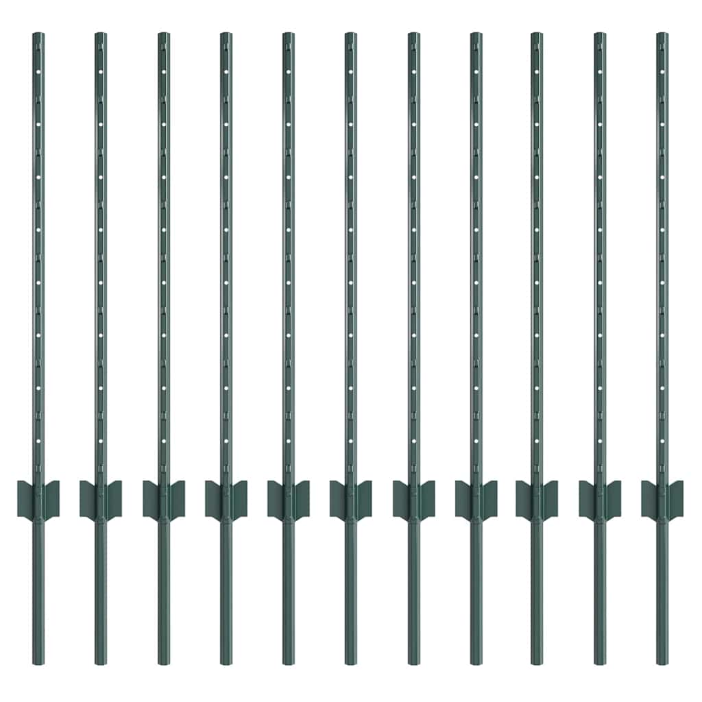 Στύλος Περιφράξεων 11 pcs Πράσινο 120 cm Ατσάλι - Pakobazaar