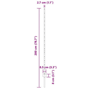 Ενσωματωμένος Πόλος Φράχτη 11 τεμ. Πράσινο 200 cm