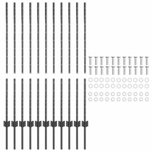 Στύλος Περιφράξεων 11 pcs Γκρι 120 cm Ατσάλι - Pakobazaar