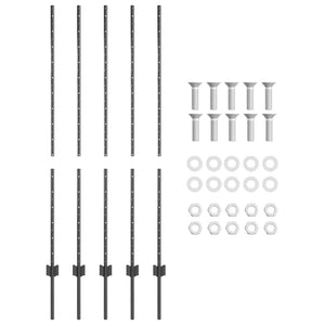 Στύλος Περιφράξεων 5 pcs Γκρι 140 cm Ατσάλι - Pakobazaar