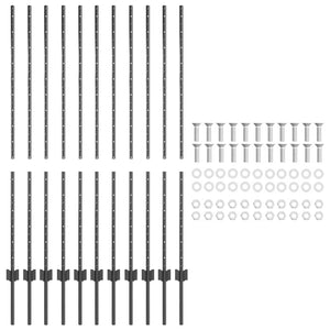 Στύλος Περιφράξεων 11 pcs Γκρι 140 cm Ατσάλι - Pakobazaar