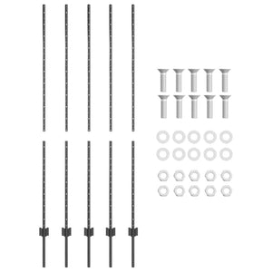 Στύλος Περιφράξεων 5 pcs Γκρι 160 cm Ατσάλι - Pakobazaar