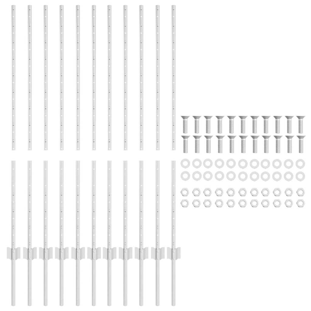 Στύλος Περιφράξεων 11 pcs Ασημί 120 cm Ατσάλι - Pakobazaar