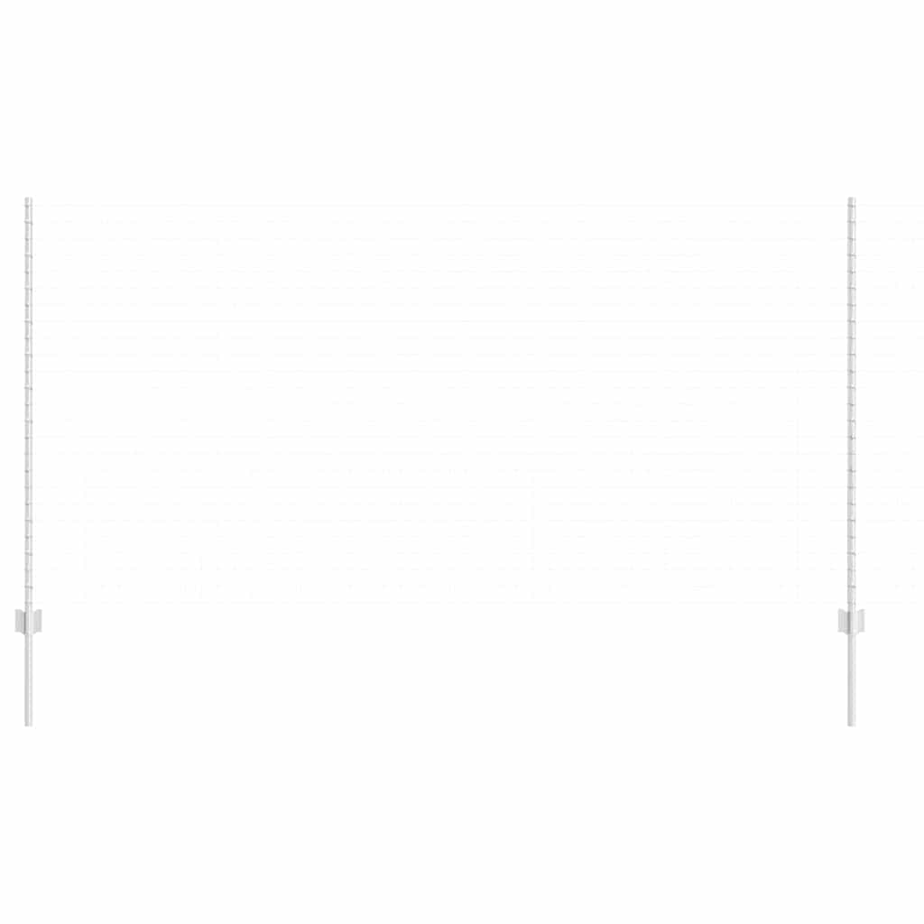 Ενσωματωμένος Πόλος Φράχτη 5 τμχ. Ασημί 180 cm
