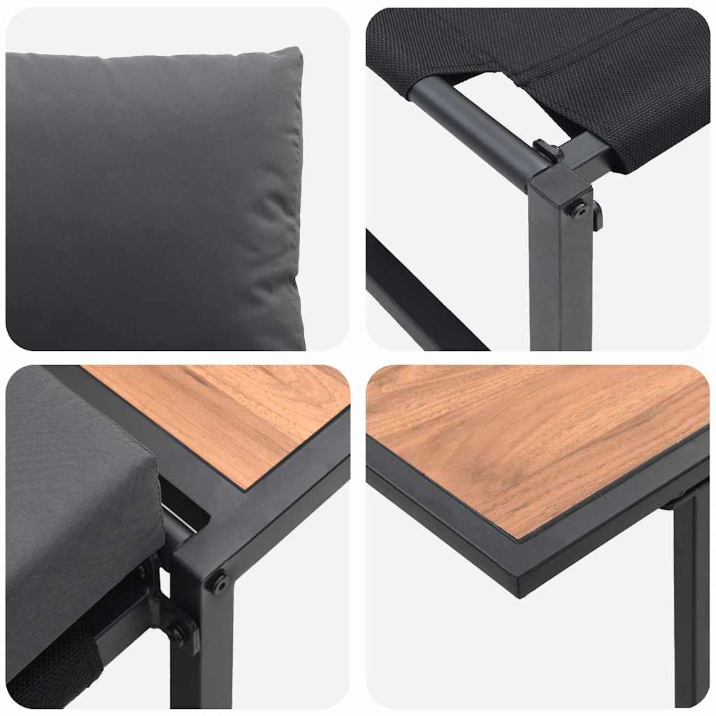 Εξωτερική Καρέκλα Χάλυβα 2 pcs Ανθρακί Ατσάλι