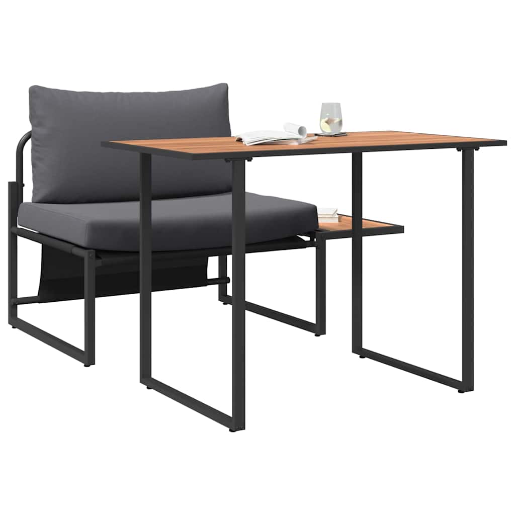 Εξωτερική Καρέκλα Χάλυβα 2 pcs Ανθρακί Ατσάλι