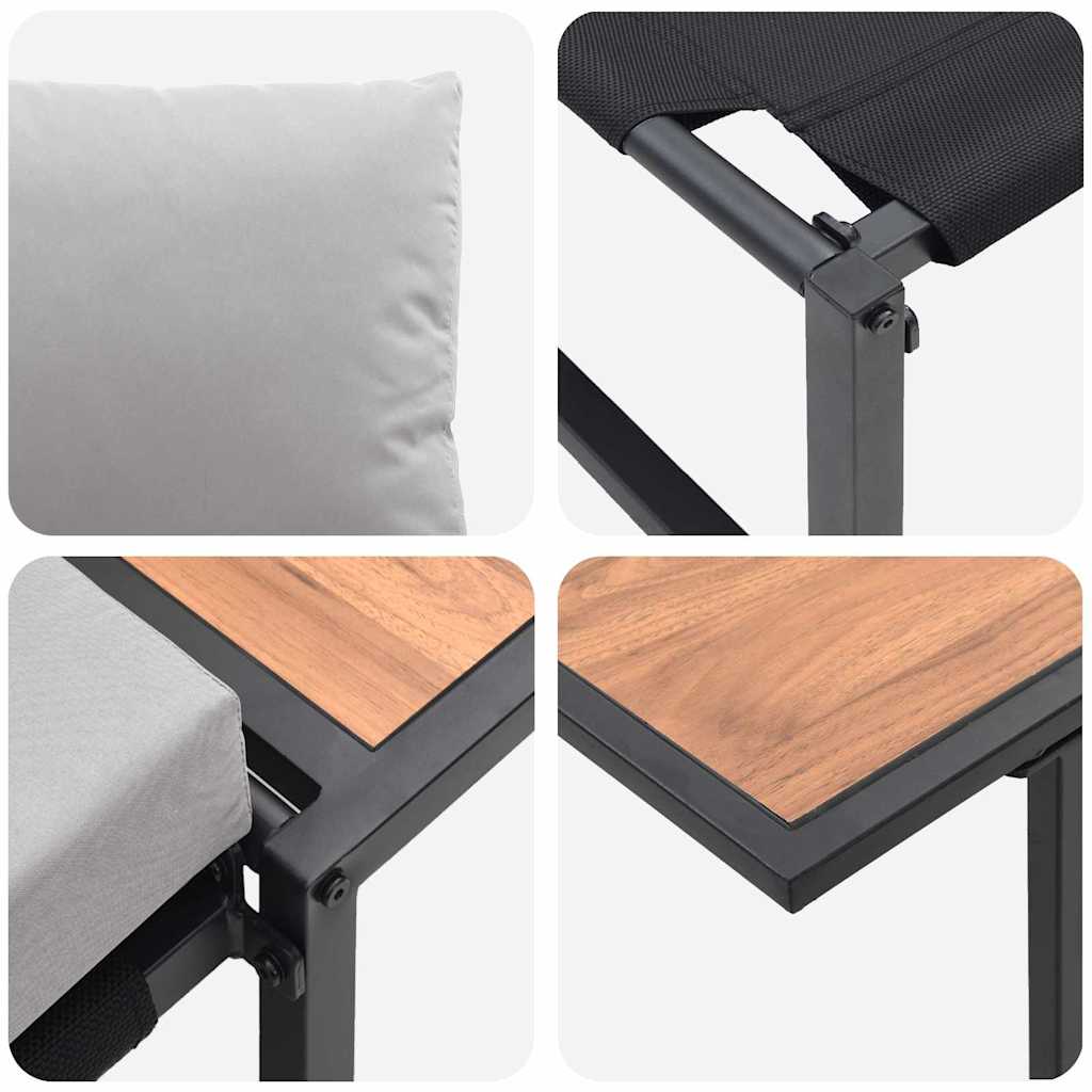 Εξωτερική Καρέκλα Χάλυβα 2 pcs Ανοιχτό γκρι Ατσάλι