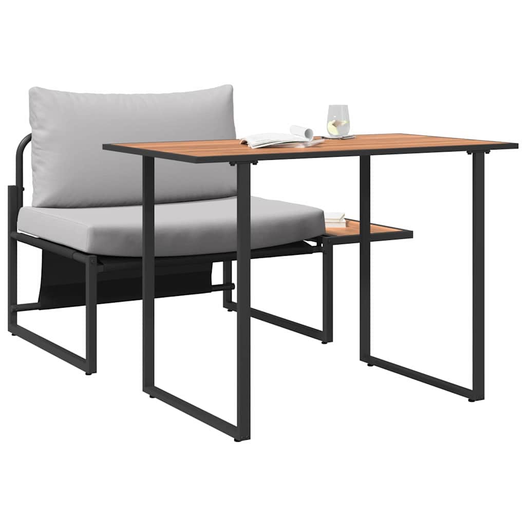 Εξωτερική Καρέκλα Χάλυβα 2 pcs Ανοιχτό γκρι Ατσάλι