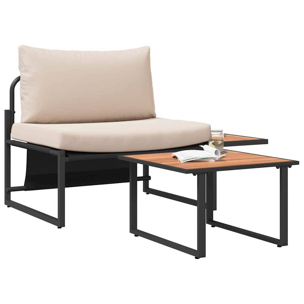 Σετ Καναπέ Κήπου 2 pcs Taupe Ατσάλι