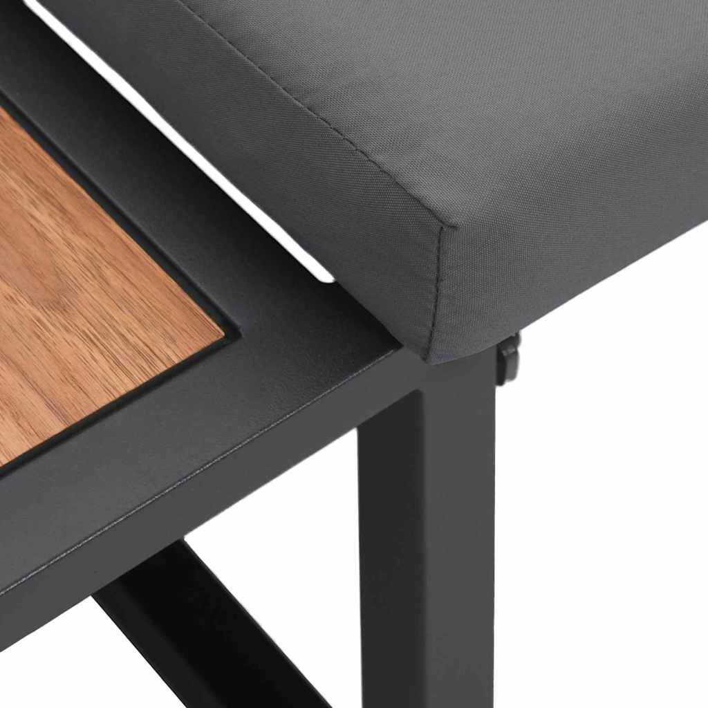 Καναπές Κήπου με μαξιλάρι Ανθρακί 200,5 x 70 x 85,5 εκ. Ατσάλι