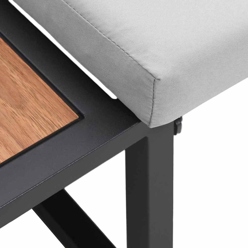 Καναπές Κήπου Ανοιχτό γκρι 200,5 x 70 x 85,5 εκ. Ατσάλι