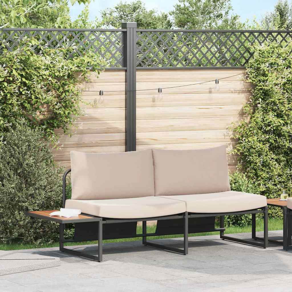 Καναπές Κήπου με μαξιλάρι Taupe 200,5 x 70 x 85,5 εκ. Ατσάλι