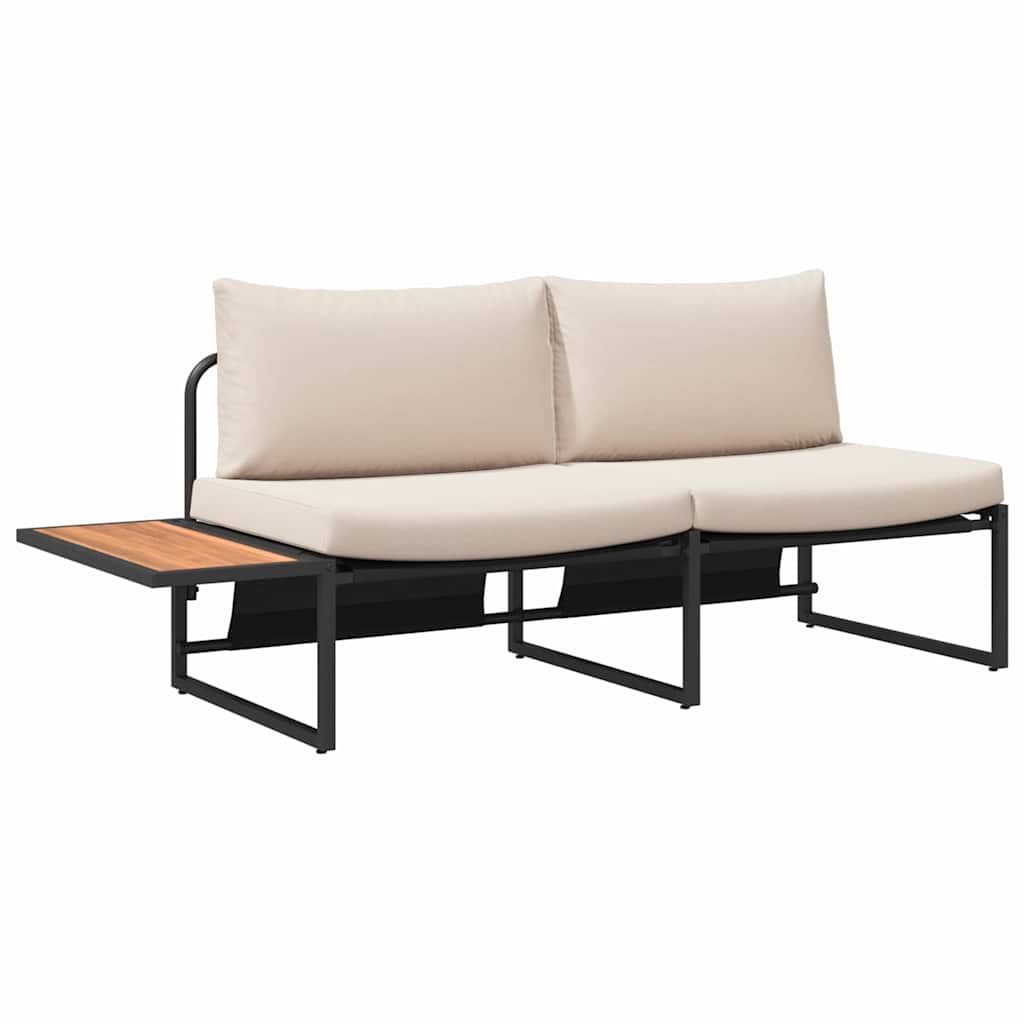 Καναπές Κήπου με μαξιλάρι Taupe 200,5 x 70 x 85,5 εκ. Ατσάλι