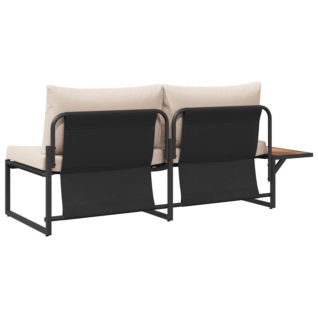 Καναπές Κήπου με μαξιλάρι Taupe 200,5 x 70 x 85,5 εκ. Ατσάλι