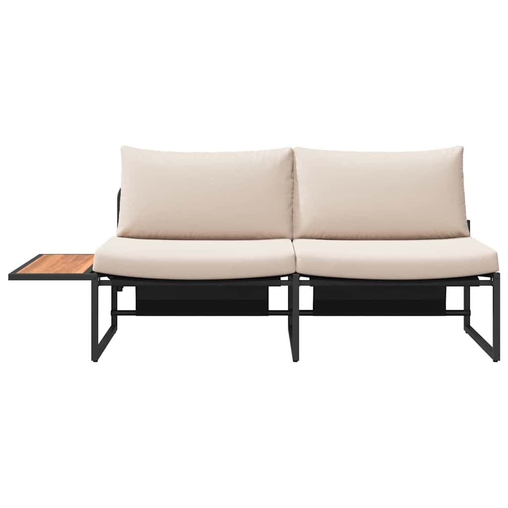 Καναπές Κήπου με μαξιλάρι Taupe 200,5 x 70 x 85,5 εκ. Ατσάλι