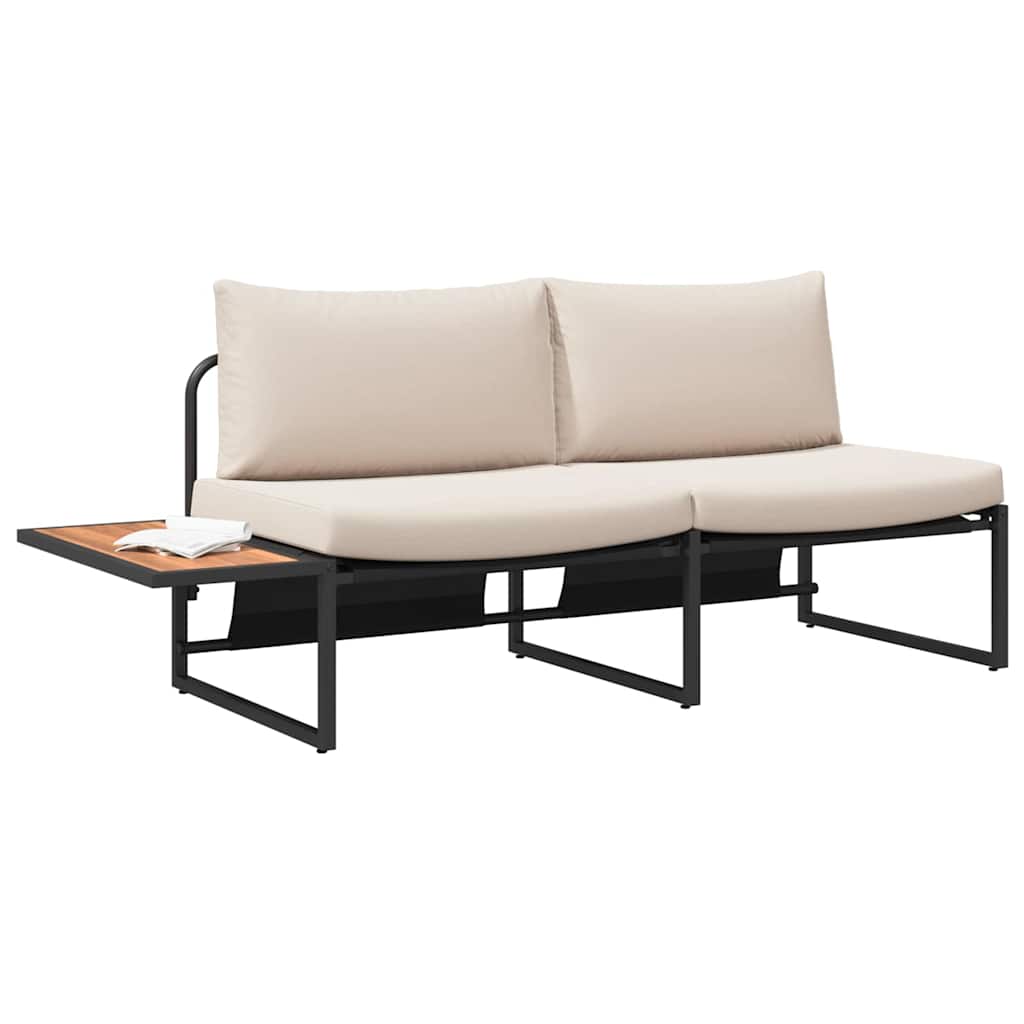 Καναπές Κήπου με μαξιλάρι Taupe 200,5 x 70 x 85,5 εκ. Ατσάλι