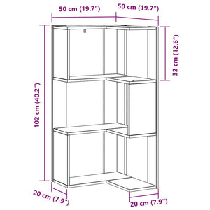 Βιβλιοθήκη Μαύρη Οξυά 50 x 50 x 102 εκ