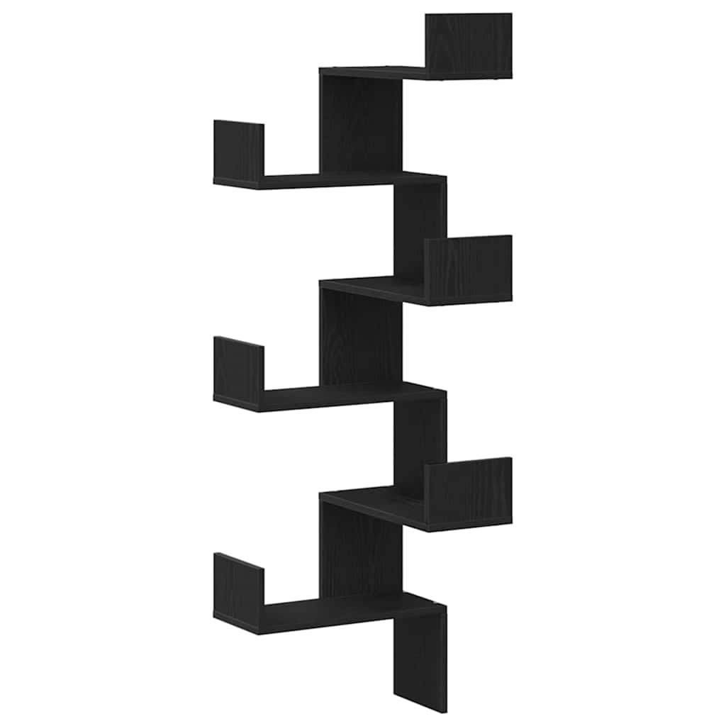 Ράφι Γωνίας Τοίχου με ράφι Μαύρη Οξυά 45 x 45 x 147 cm