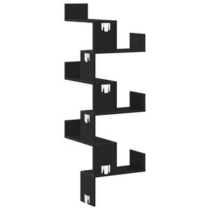 Ράφι Γωνίας Τοίχου Μαύρη Οξυά 45 x 45 x 147 cm