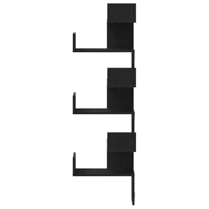 Ράφι Γωνίας Τοίχου Μαύρη Οξυά 45 x 45 x 147 cm