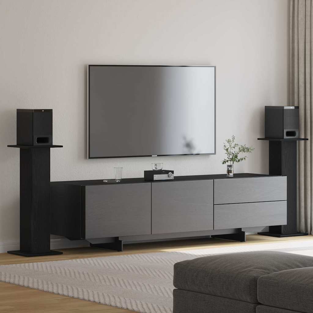 Βάσεις Ηχείων 2 pcs Μαύρη Οξυά 30 x 30 x 80 cm