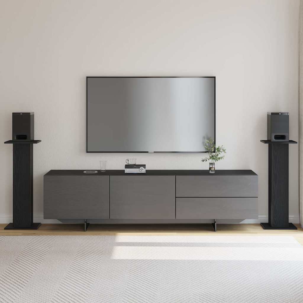 Βάσεις Ηχείων 2 pcs Μαύρη Οξυά 30 x 30 x 80 cm