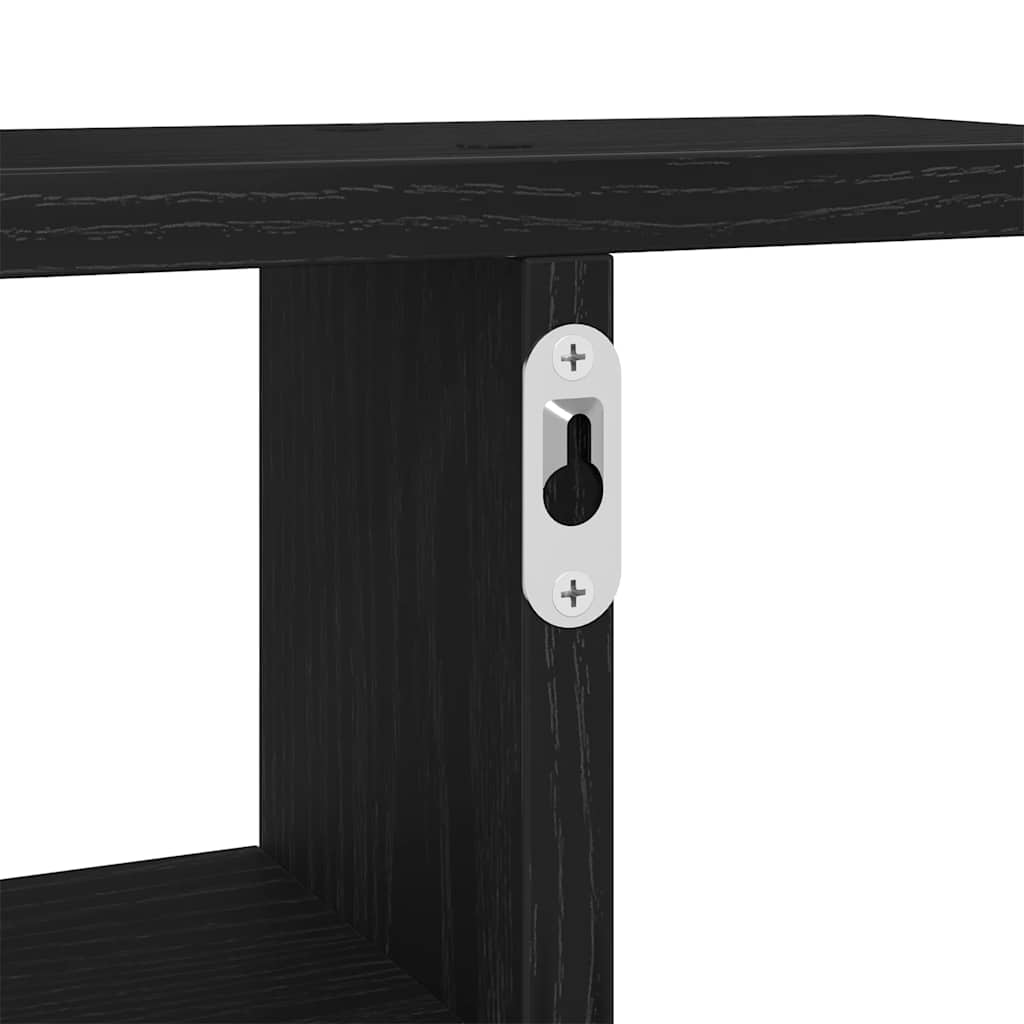 Ράφια Τοίχου 2 τεμ. Μαύρη Δρυς 38x12x38 εκ. από Τεχνητό Ξύλο - Pakobazaar