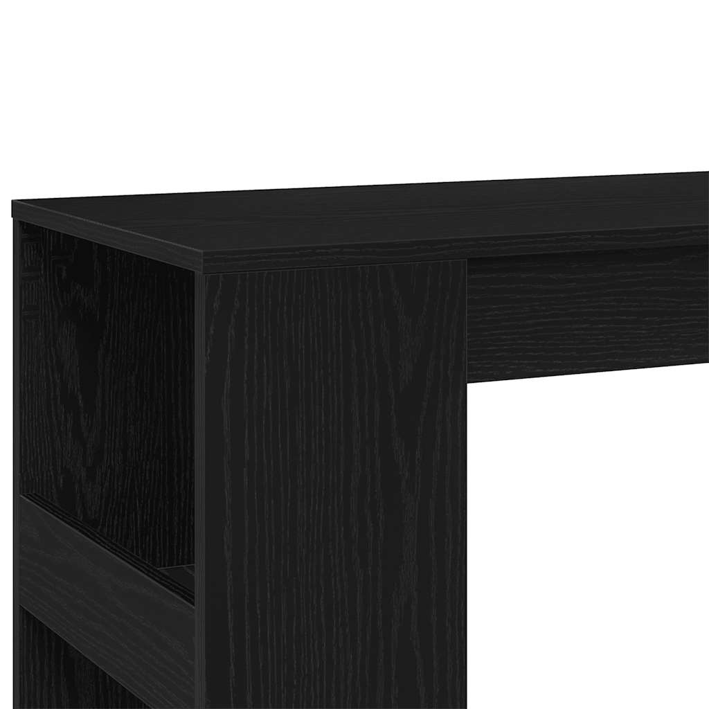 Τραπέζι Μπαρ με Ράφια από Μαύρη Δρυς 90x40x103,5 εκ. από Τεχνητό Ξύλο - Pakobazaar