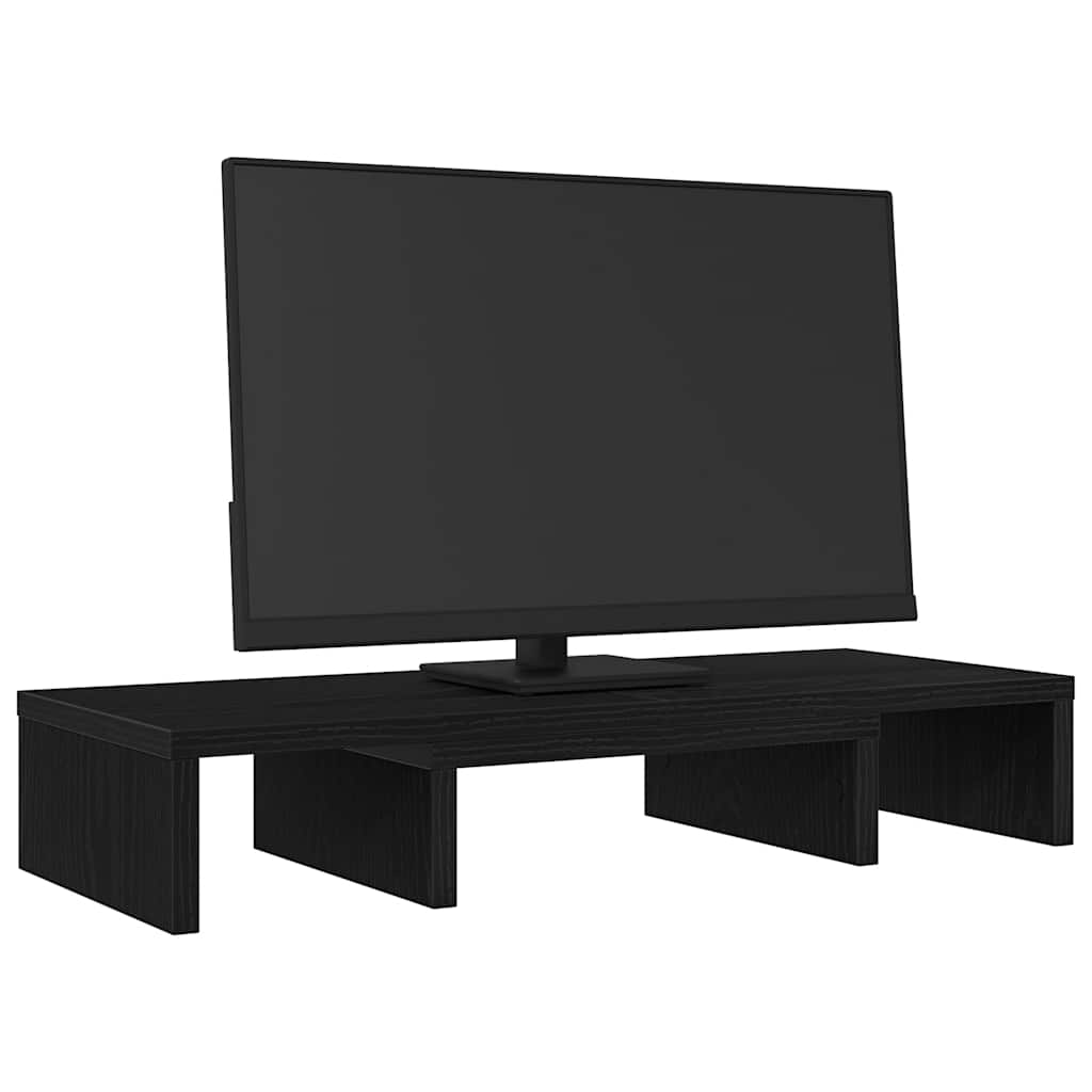 Βάση Οθόνης Ρυθμιζόμενη Μαύρη Δρυς 60x24x10,5 εκ. από Τεχνητό Ξύλο - Pakobazaar