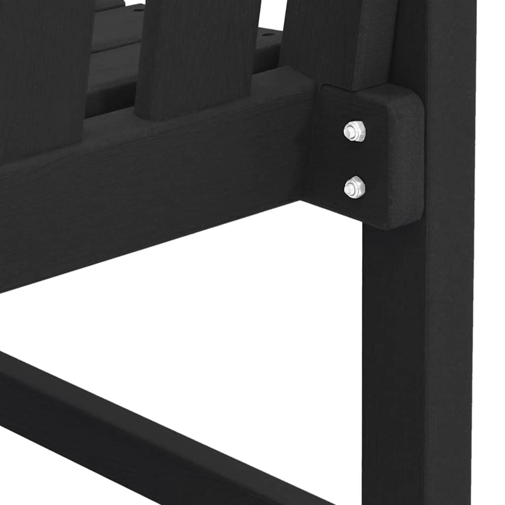 Παγκάκι κήπου Μαύρο 120 x 59 x 88 εκ. HDPE - Pakobazaar