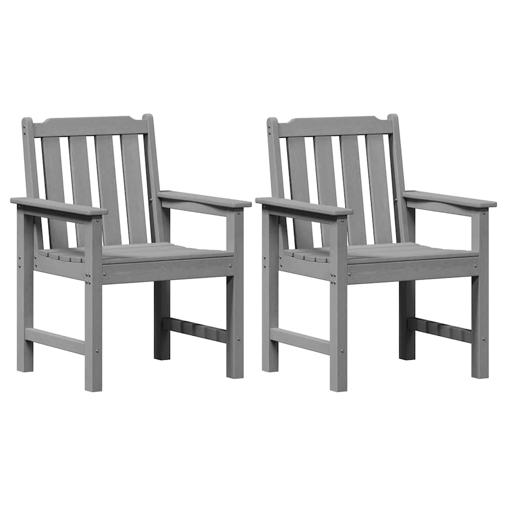 Καρέκλα φαγητού κήπου 2 pcs Ανοιχτό γκρι 65,5 x 59 x 88 εκ HDPE
