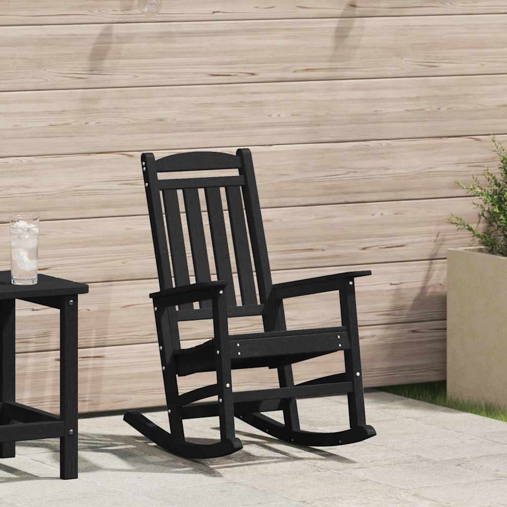 Κουνιστή Καρέκλα Κήπου Μαύρο 92 x 70 x 108εκ HDPE