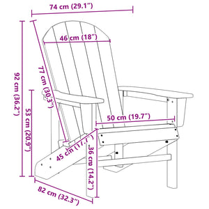 Καρέκλα Adirondack Μαύρο HDPE