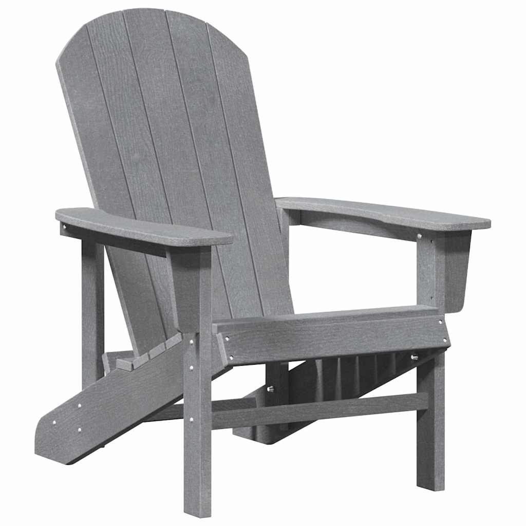 Καρέκλα Adirondack Ανοιχτό γκρι 82 x 74 x 92 εκ. HDPE