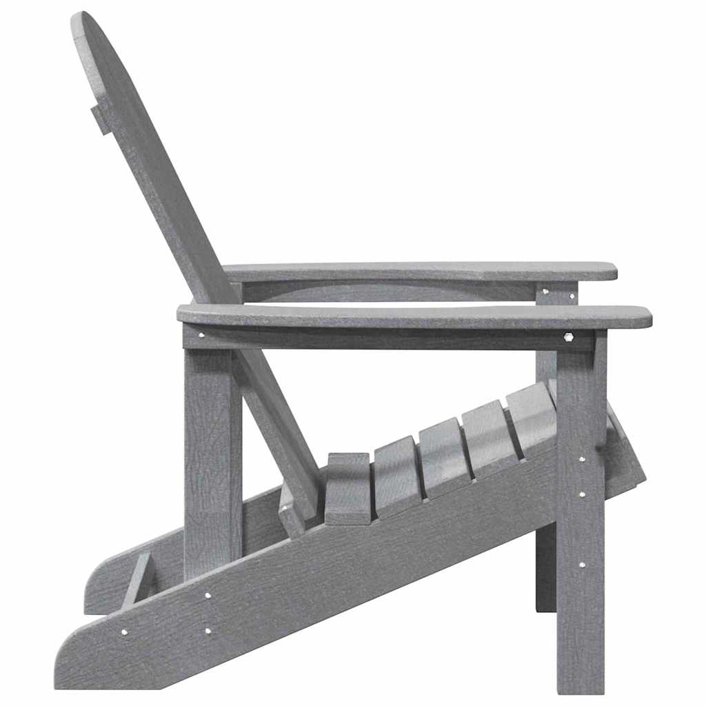 Καρέκλα Adirondack Ανοιχτό γκρι 82 x 74 x 92 εκ. HDPE