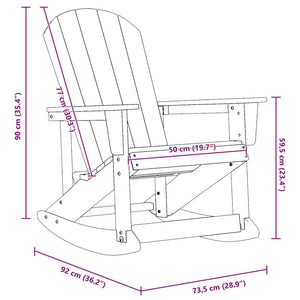 Καθιστική Καρέκλα Ροκ Adirondack Μαύρο HDPE