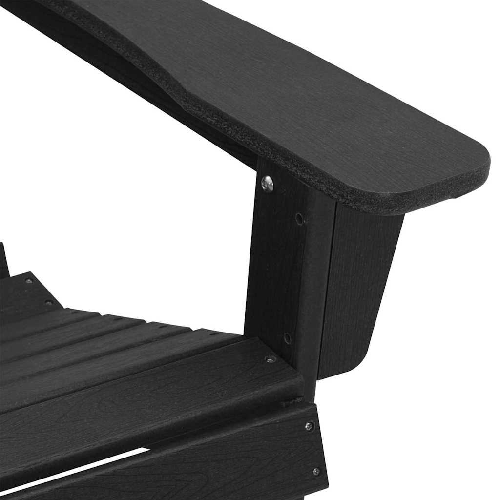 Καρέκλα Adirondack Μαύρο 82 x 74 x 92 εκ. HDPE - Pakobazaar